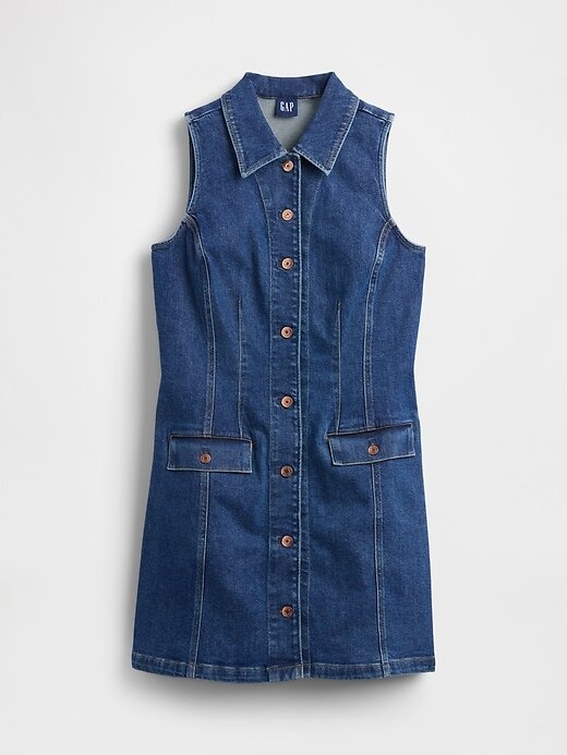 Rochie mini cu guler din denim Rochie mini cu guler din denim