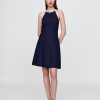 Rochie mini cu Halter din amestec de in Rochie mini cu Halter din amestec de in