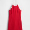 Rochie mini cu Halter din amestec de in Rochie mini cu Halter din amestec de in