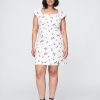 Rochie mini cu mâneci șapcă din amestec de in Rochie mini cu mâneci șapcă din amestec de in