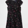 Rochie mini cu mâneci șapcă din amestec de in Rochie mini cu mâneci șapcă din amestec de in