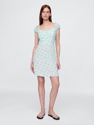 Rochie mini cu mâneci bufante