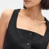 Rochie mini cu nasturi în față din amestec de in