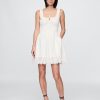 Rochie mini cu smock din amestec de in Rochie mini cu smock din amestec de in