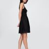 Rochie mini cu smock din amestec de in Rochie mini cu smock din amestec de in