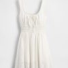 Rochie mini cu smock din amestec de in Rochie mini cu smock din amestec de in
