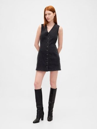 Rochie mini denim cu decolteu în V Rochie mini denim cu decolteu în V