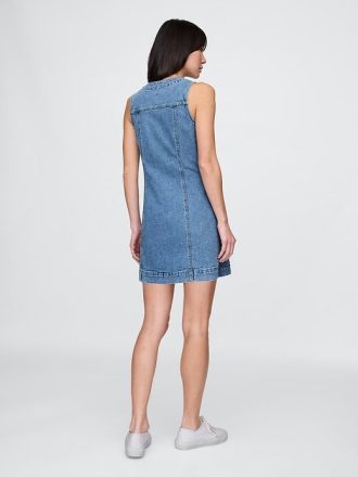 Rochie mini denim cu decolteu în V