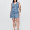 Rochie mini denim cu decolteu în V Rochie mini denim cu decolteu în V