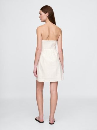 Rochie mini din amestec de in