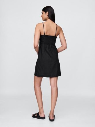Rochie mini din amestec de in