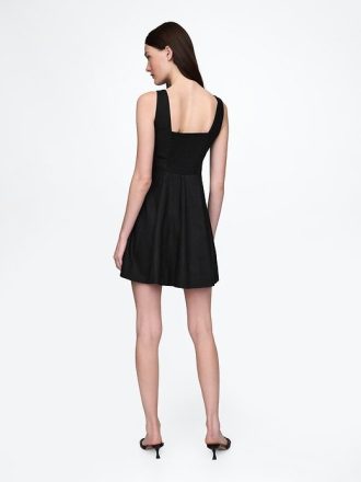 Rochie mini din amestec de in