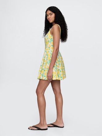 Rochie mini din amestec de in
