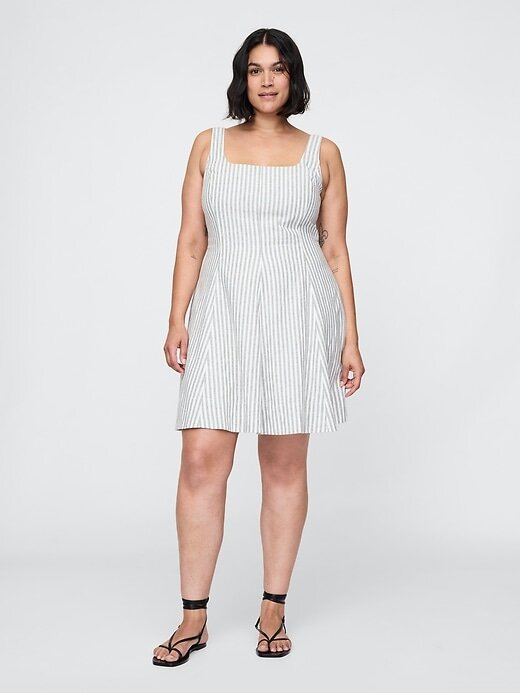 Rochie mini din amestec de in Rochie mini din amestec de in
