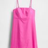 Rochie mini din amestec de in