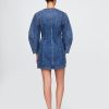 Rochie mini din denim cu mâneci butoi Rochie mini din denim cu mâneci butoi