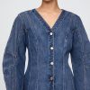 Rochie mini din denim cu mâneci butoi Rochie mini din denim cu mâneci butoi