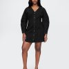 Rochie mini din denim cu mâneci butoi Rochie mini din denim cu mâneci butoi