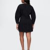 Rochie mini din denim cu mâneci butoi Rochie mini din denim cu mâneci butoi