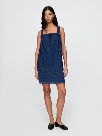 Rochie mini Gap × DÔEN Eyelet Shift