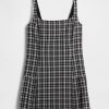 Rochie mini plisată cu decolteu pătrat
