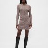 Rochie mini pulover CashSoft cu buzunar cu coaste Rochie mini pulover CashSoft cu buzunar cu coaste