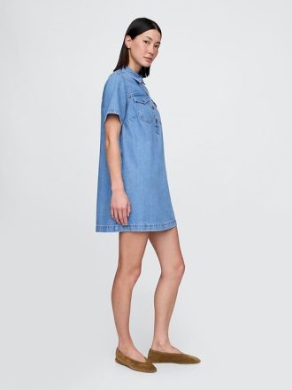 Rochie Mini UltraSoft Denim Popover