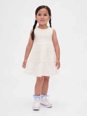 Rochie mixtă cu dantelă pentru bebeluși și copii mici
