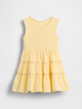Rochie mixtă cu dantelă pentru bebeluși și copii mici