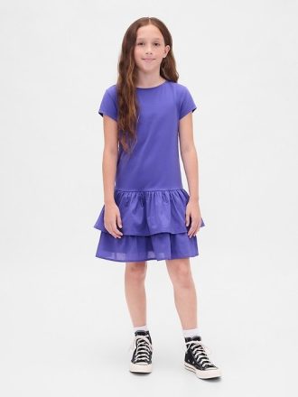 Rochie pentru copii cu talie scazuta cu volane Rochie pentru copii cu talie scazuta cu volane