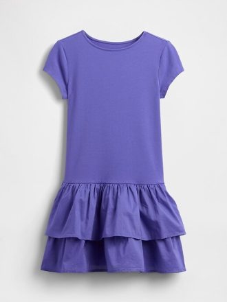 Rochie pentru copii cu talie scazuta cu volane Rochie pentru copii cu talie scazuta cu volane
