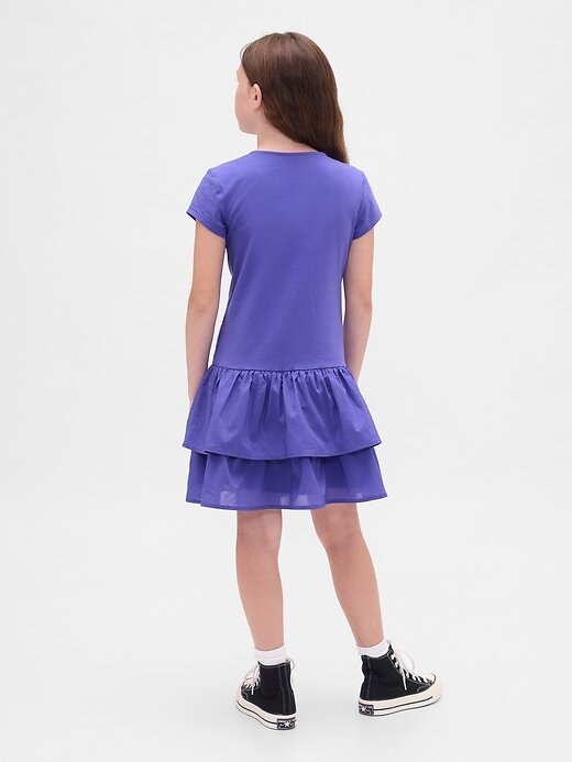 Rochie pentru copii cu talie scazuta cu volane Rochie pentru copii cu talie scazuta cu volane