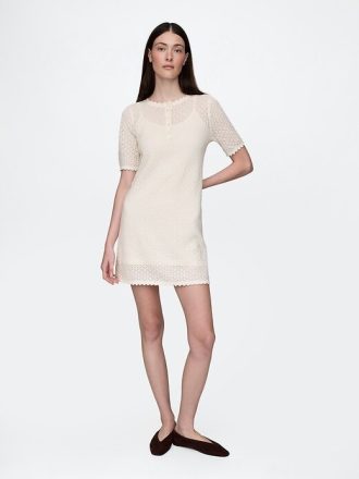 Rochie Pointelle din amestec de in