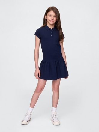 Rochie polo cu talie scazuta uniforma pentru copii