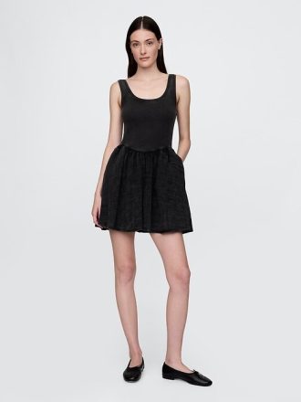Rochie tanc mini din tifon de bumbac