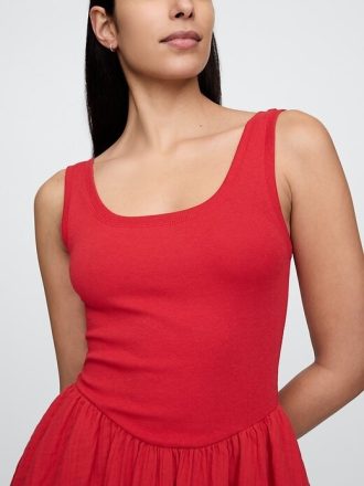 Rochie tanc mini din tifon de bumbac