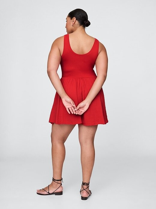 Rochie tanc mini din tifon de bumbac Rochie tanc mini din tifon de bumbac