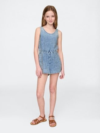 Romper pentru copii Crinkle Gauze Denim