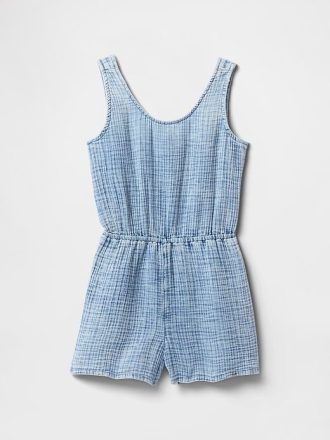 Romper pentru copii Crinkle Gauze Denim
