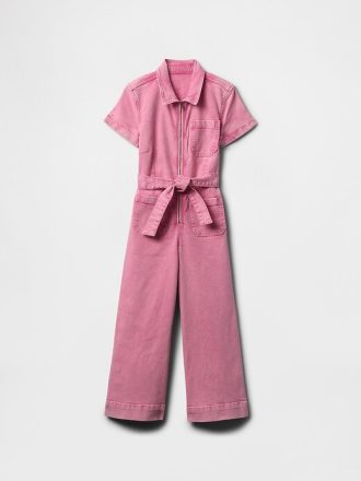 Salopetă din denim cu centură pentru copii