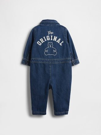 Salopete cu logo Bear Denim pentru copii