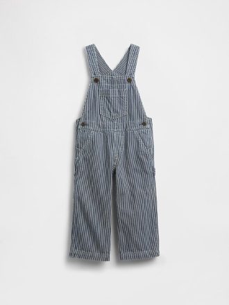 Salopete largi cu dungi din denim pentru bebeluși și copii mici