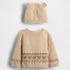 Set de pulover cardigan urs căptușit cu șerpa pentru bebeluși Set de pulover cardigan urs căptușit cu șerpa pentru bebeluși