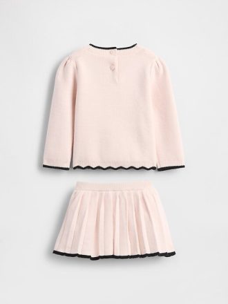 Set pantaloni de pulover cu fundita pentru bebelusi