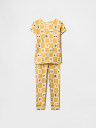 Set PJ din bumbac periat organic pentru bebeluși și copii mici