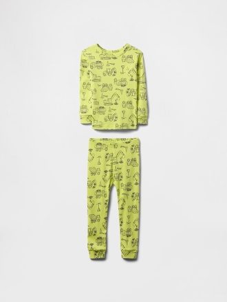Set PJ din bumbac periat organic pentru bebeluși și copii mici