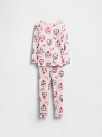 Set PJ din bumbac periat organic pentru bebeluși și copii mici