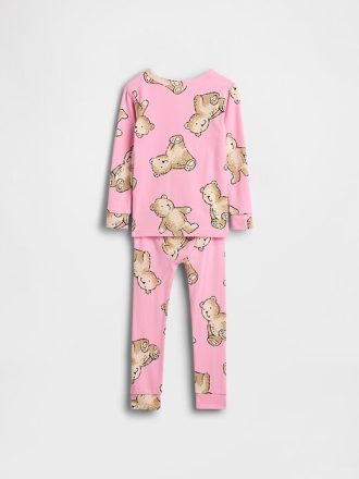 Set PJ din bumbac periat organic pentru bebeluși și copii mici