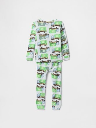 Set PJ din bumbac periat organic pentru bebeluși și copii mici