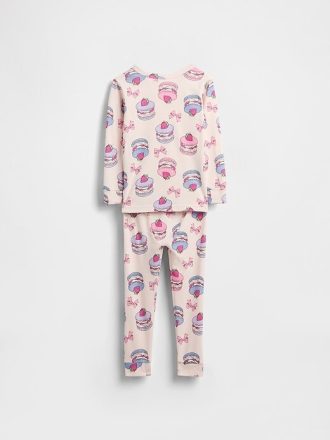 Set PJ din bumbac periat organic pentru bebeluși și copii mici